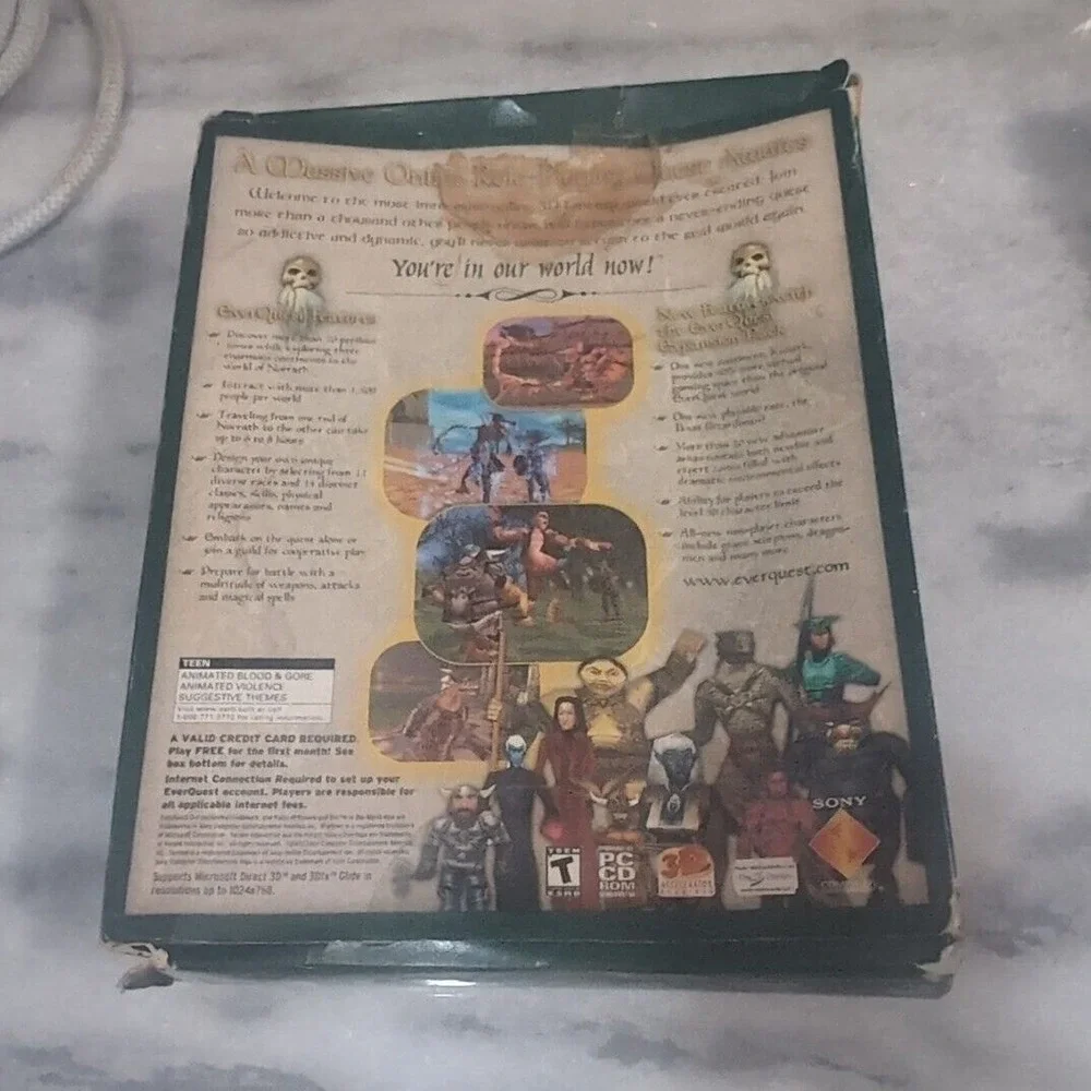 EverQuest The Ruins of Kunark PC Big Box Sony Verant Interactive Vintage Game